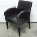 Dark Brown Mid Back Leather Reception Chair (Grade B)